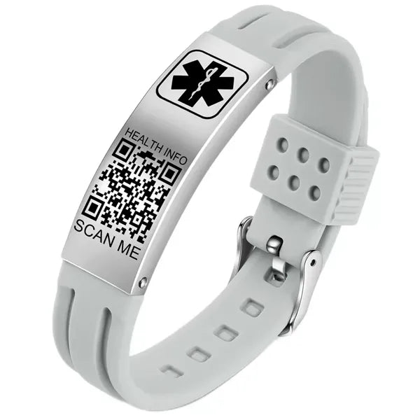 Silicone ID Band Medical Alert Emergency Bracelet