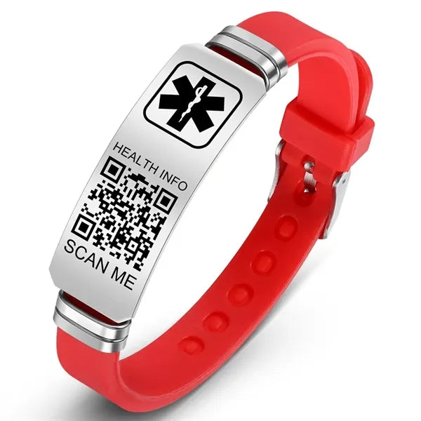Silicone ID Band Medical Alert Emergency Bracelet