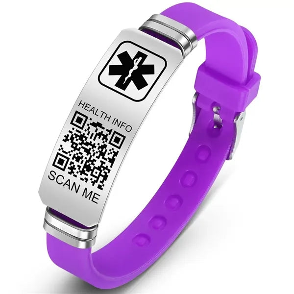 Silicone ID Band Medical Alert Emergency Bracelet