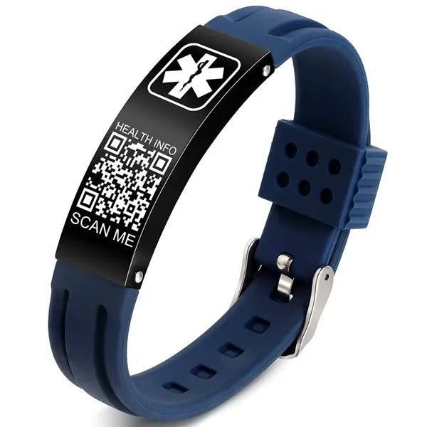 Silicone ID Band Medical Alert Emergency Bracelet