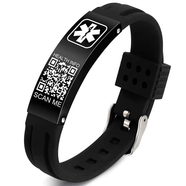 Silicone ID Band Medical Alert Emergency Bracelet