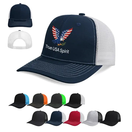 112 Style Structured Snapback Trucker Cap W/ Mesh Back