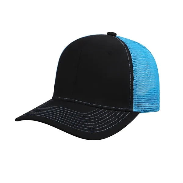 112 Style Structured Snapback Trucker Cap W/ Mesh Back
