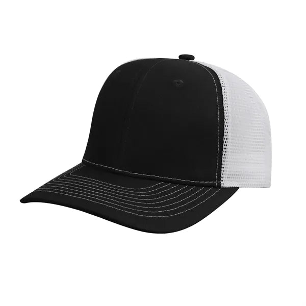 112 Style Structured Snapback Trucker Cap W/ Mesh Back