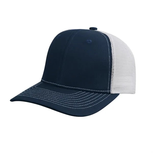 112 Style Structured Snapback Trucker Cap W/ Mesh Back