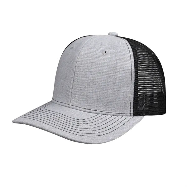 112 Style Structured Snapback Trucker Cap W/ Mesh Back