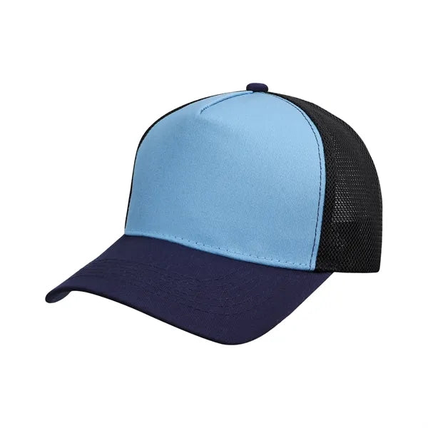 5 Panel Two Tone Trucker Cap W/ Mesh Back