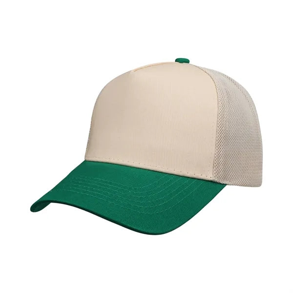 5 Panel Two Tone Trucker Cap W/ Mesh Back