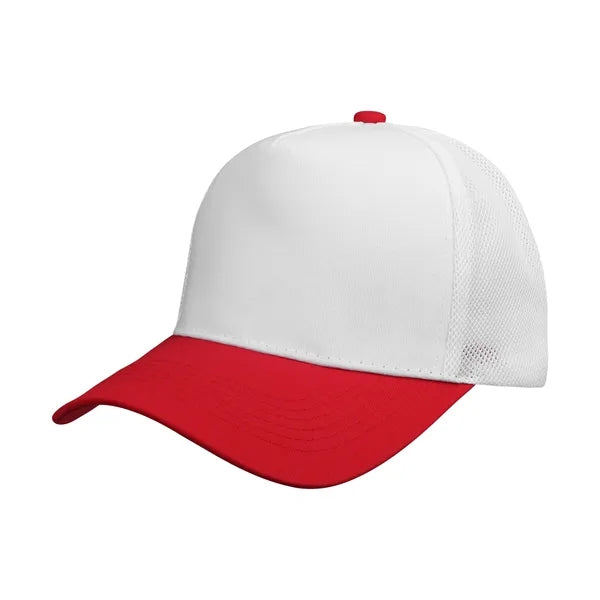 5 Panel Two Tone Trucker Cap W/ Mesh Back