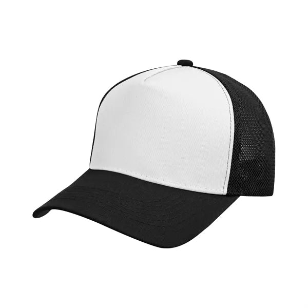 5 Panel Two Tone Trucker Cap W/ Mesh Back