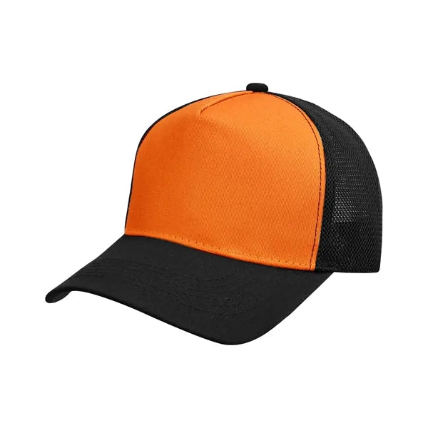 5 Panel Two Tone Trucker Cap W/ Mesh Back
