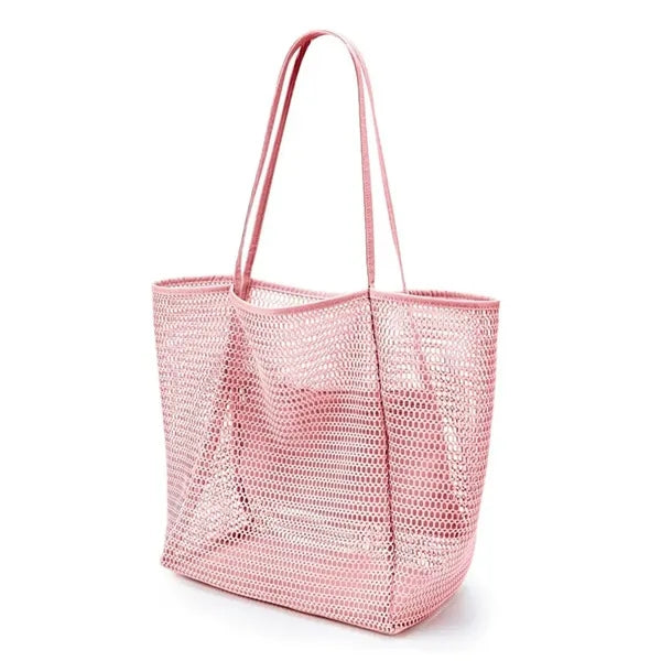 Foldable Summer Mesh Shoulder Beach Nylon Tote Bag