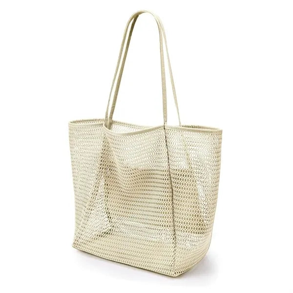 Foldable Summer Mesh Shoulder Beach Nylon Tote Bag