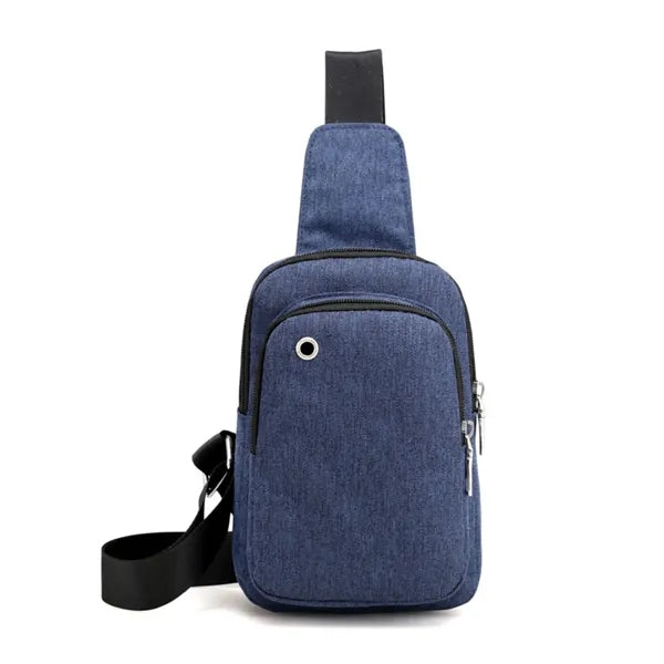 Oxford Fabric Sling Bag with Earphone Port for Travel