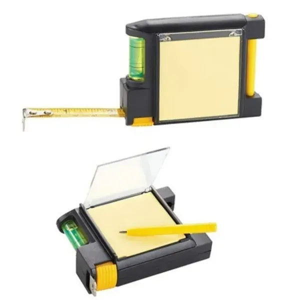 Multifunctional Tape Measure with Pen, Level, and Sticky Not