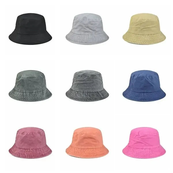 Washed Cotton Denim Bucket Hat