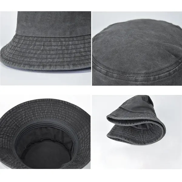 Washed Cotton Denim Bucket Hat