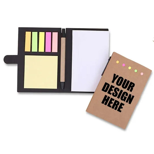 Notebook with Pen and Memo Notes