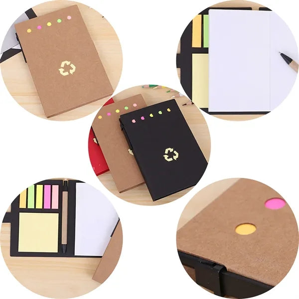 Notebook with Pen and Memo Notes