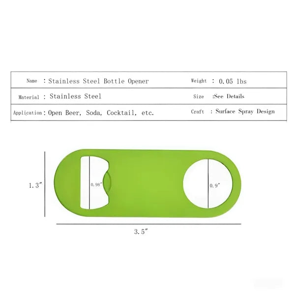 Multi-Color Stainless Steel Flat Bottle Opener