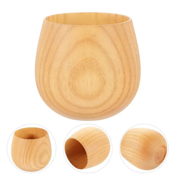 8oz. Wooden Drinking Cup Natural Wood Tumbler for Daily Use
