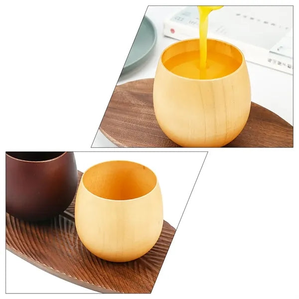 8oz. Wooden Drinking Cup Natural Wood Tumbler for Daily Use