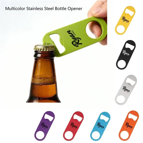 Multi-Color Stainless Steel Flat Bottle Opener