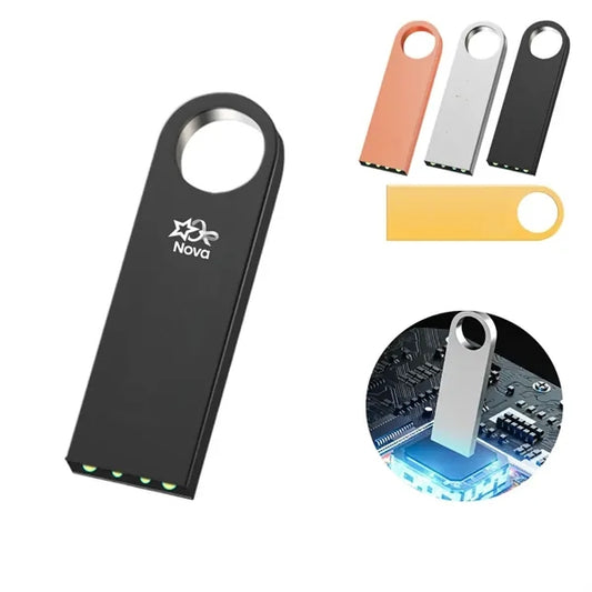 High-Speed USB 32GB Metal Flash Drive with Keychain