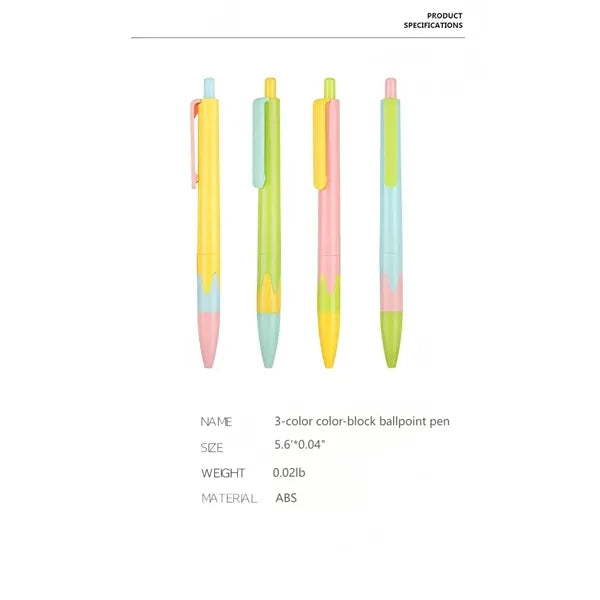 Tri-Color Body Click Ballpoint Pen
