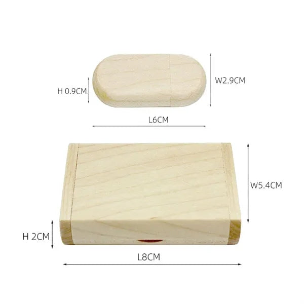 USB Flash Drive With Wooden Box U Disk Memory Stick