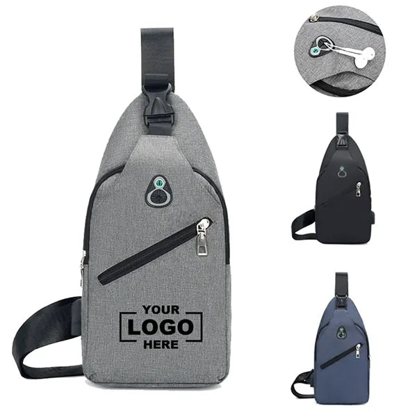 Oxford Crossbody Backpack with USB & Headphone Port