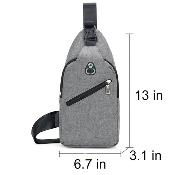Oxford Crossbody Backpack with USB & Headphone Port