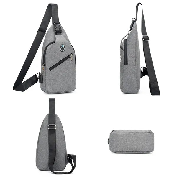 Oxford Crossbody Backpack with USB & Headphone Port