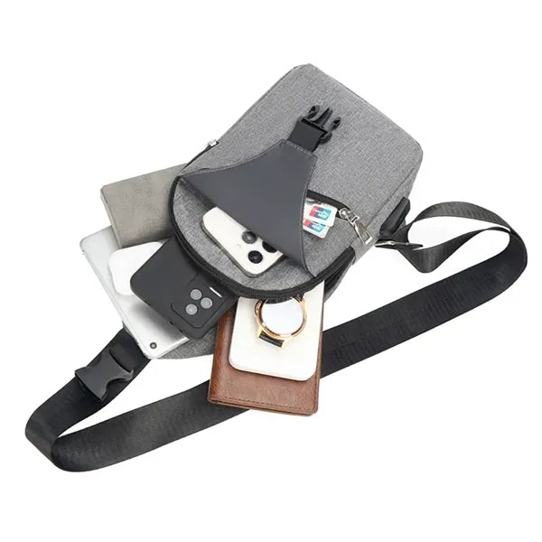 Oxford Crossbody Backpack with USB & Headphone Port
