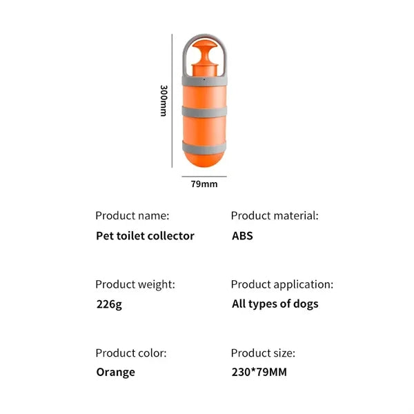 Dog Pooper Scooper with Built-in Poop Bag Dispenser