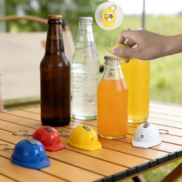 Helmet Shape LED Keychain Bottle Opener