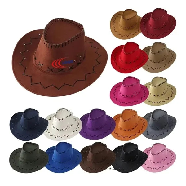 Plain Felt Cowboy Hat with Chin Strap