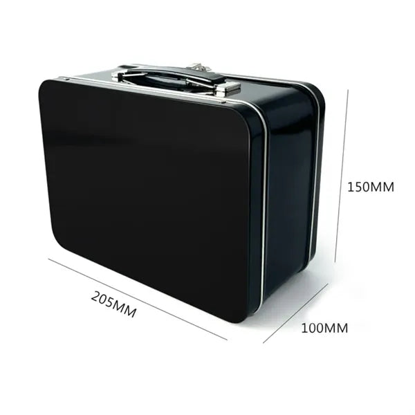 Classic Retro Tinplate Lunch Box with Handle & Latch