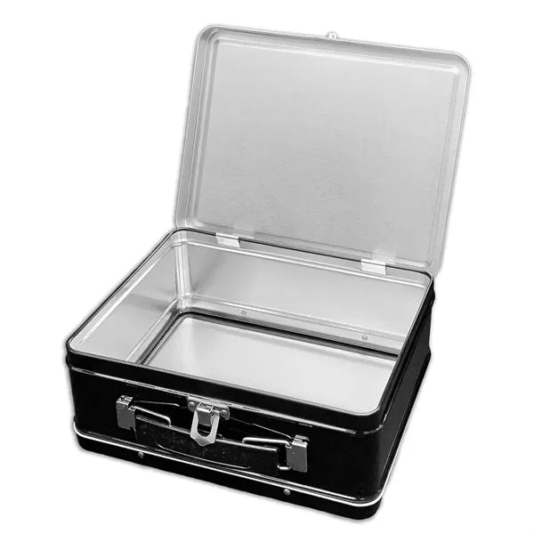 Classic Retro Tinplate Lunch Box with Handle & Latch