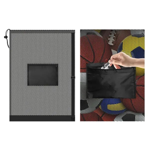 Large Mesh Sports Ball Storage Bag with Shoulder Strap
