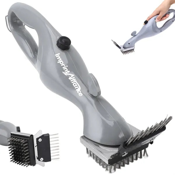 Steam Cleaning BBQ Grill Brush w/ Bristles & Scraper