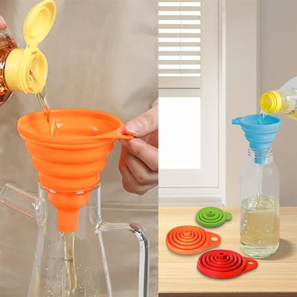 Collapsible Silicone Kitchen Funnel Portable & Space-Saving