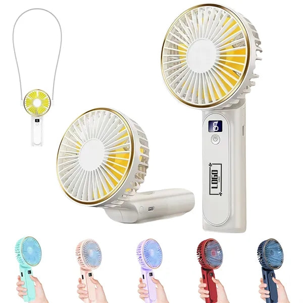 USB Foldable Handheld Fan With Digital Display