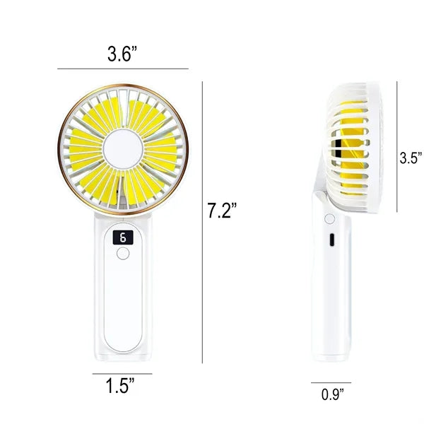 USB Foldable Handheld Fan With Digital Display