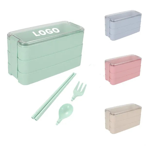 Wheat Straw 3 Tier Lunch Box