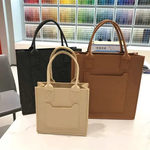 Felt tote bag with handles