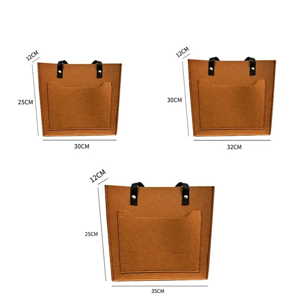 Felt tote bag with handles