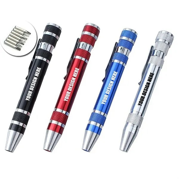 8 IN 1 Aluminum Pen Style Tool Kit