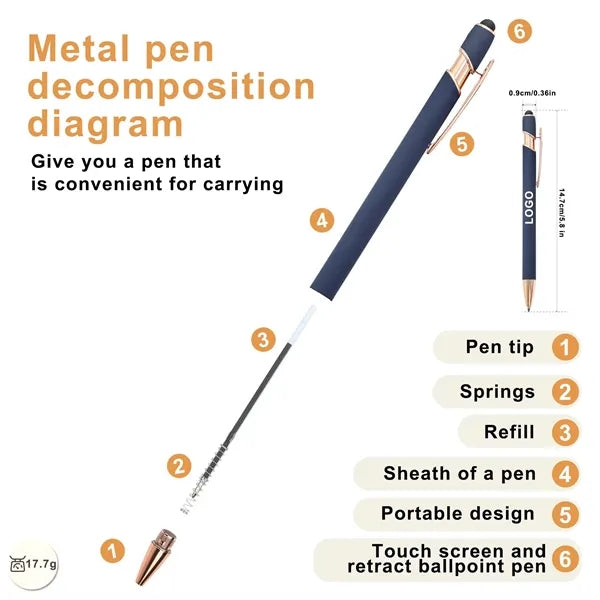 Rose Gold Stylus & Ballpoint Pen