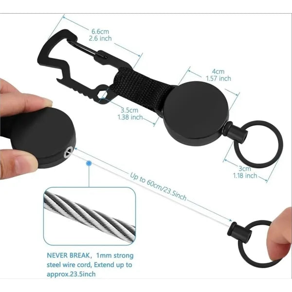Retractable Keychain with Carabiner